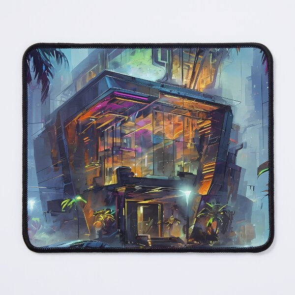 Item preview, The Endgame - Modern Cyberpunk Sunset Villa Art designed and sold by Modern Nest Art.