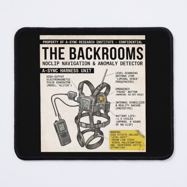 Item preview, Backrooms Level 0 Research Institute Warning Poster Vintage VHS Found Footage Liminal Space Horror Design designed and sold by Kate1art.