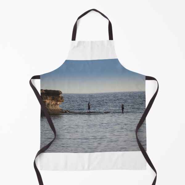 Item preview, Two Fishermen Fishing From Rocky Shoreline Near Cliffs At Calm Ocean Horizon During Evening designed and sold by Nmallia.