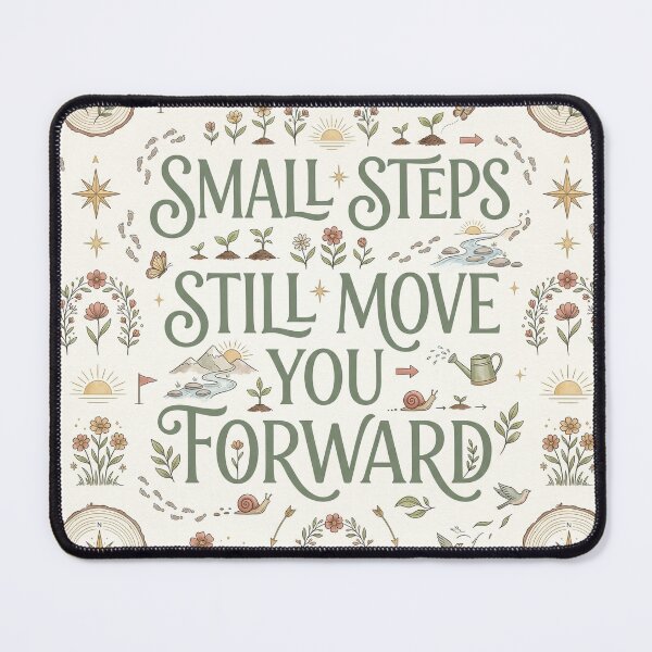 Item preview, Small Steps Still Move You Forward – Inspirational Wellness Pattern designed and sold by OpenDreamArts.