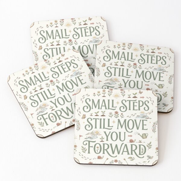 Item preview, Small Steps Still Move You Forward – Inspirational Wellness Pattern designed and sold by OpenDreamArts.