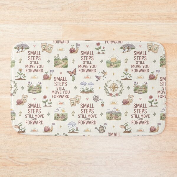 Item preview, Small Steps Still Move You Forward – Inspirational Wellness Pattern designed and sold by OpenDreamArts.