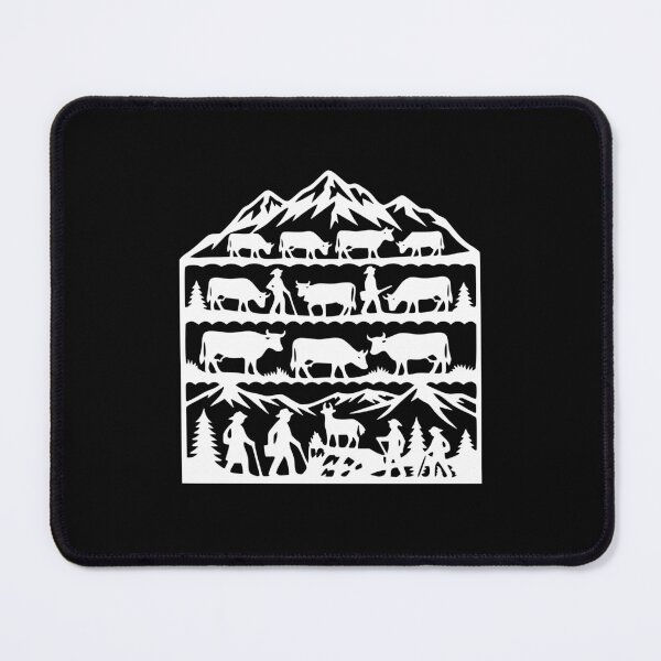 Item preview, Swiss Alpine Cows on Parade Farm Tradition designed and sold by AntiqueImages.
