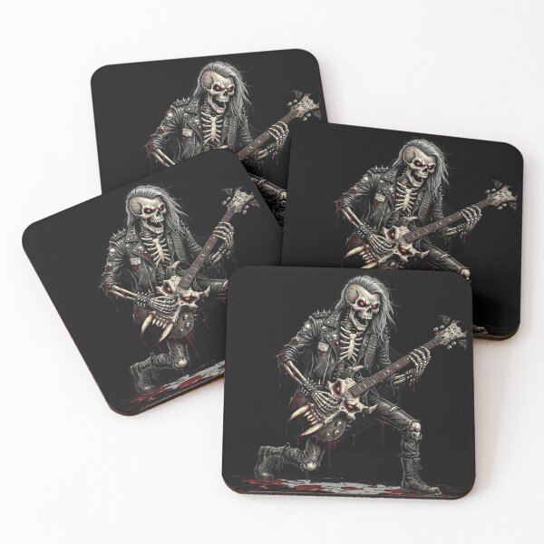 Item preview, Skeleton Rocker Leather Blood Guitar Solo — Dark Art designed and sold by David Mateo ArtWorks.