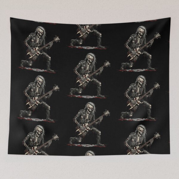Item preview, Skeleton Rocker Leather Blood Guitar Solo — Dark Art designed and sold by David Mateo ArtWorks.