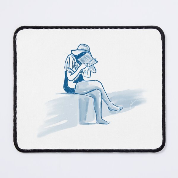 Item preview, Summer Reading | Minimalist Blue Illustration of a Woman Reading designed and sold by Tropical Blood.