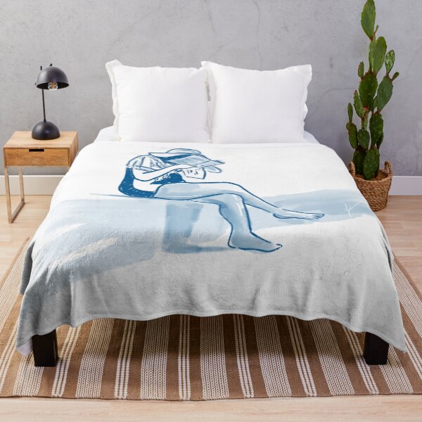 Item preview, Summer Reading | Minimalist Blue Illustration of a Woman Reading designed and sold by Tropical Blood.