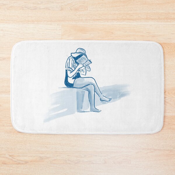 Item preview, Summer Reading | Minimalist Blue Illustration of a Woman Reading designed and sold by Tropical Blood.