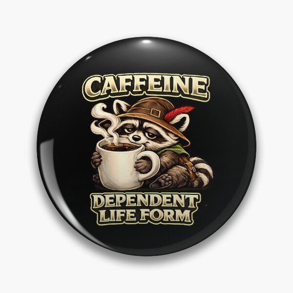 Item preview, Funny Caffeine Dependent Life Form Raccoon Coffee Lover Gamer Vintage Graphic T-Shirt designed and sold by clockedoutwearshop.