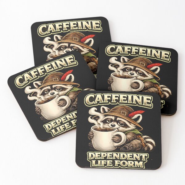 Item preview, Funny Caffeine Dependent Life Form Raccoon Coffee Lover Gamer Vintage Graphic T-Shirt designed and sold by clockedoutwearshop.