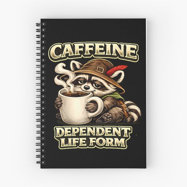 Item preview, Funny Caffeine Dependent Life Form Raccoon Coffee Lover Gamer Vintage Graphic T-Shirt designed and sold by clockedoutwearshop.