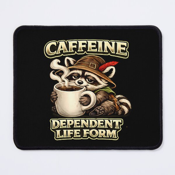 Item preview, Funny Caffeine Dependent Life Form Raccoon Coffee Lover Gamer Vintage Graphic T-Shirt designed and sold by clockedoutwearshop.