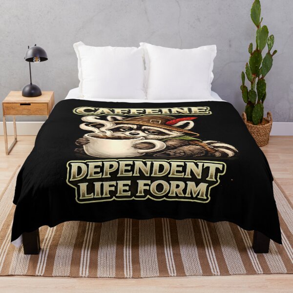 Item preview, Funny Caffeine Dependent Life Form Raccoon Coffee Lover Gamer Vintage Graphic T-Shirt designed and sold by clockedoutwearshop.
