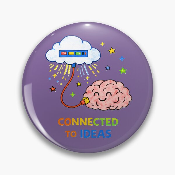 Item preview, Connected to Ideas – Creativity & Technology Brain Cloud Design designed and sold by OrbitOfMind.