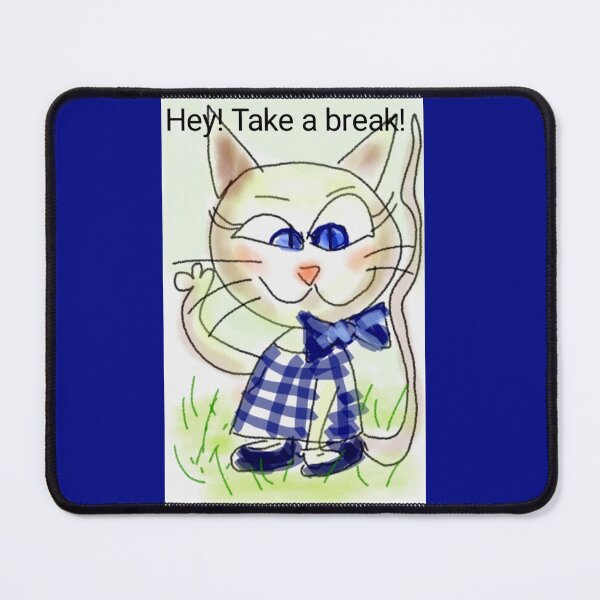 Item preview, Cute whimsical anime kitten with blue bow quote designed and sold by Shukasya-Arts.