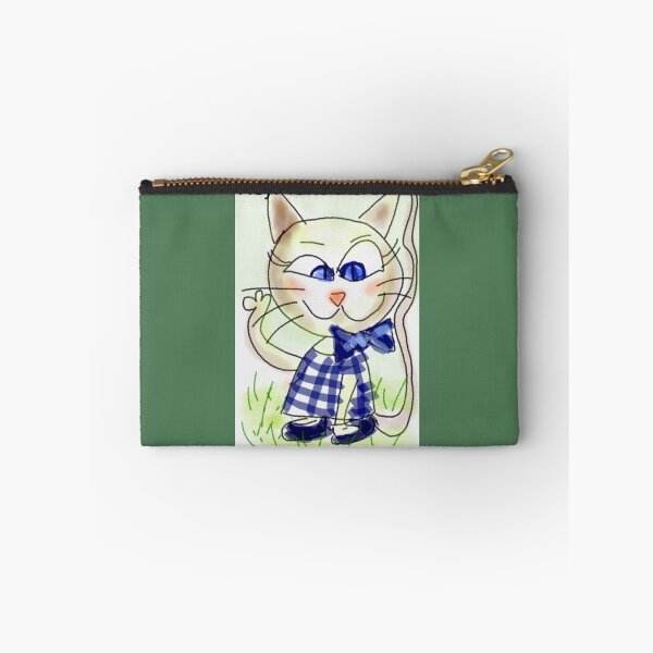 Item preview, Cute whimsical anime kitten with blue bow quote designed and sold by Shukasya-Arts.