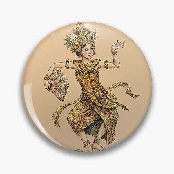 Item preview, Vintage Balinese Legong Dancer Art designed and sold by DuckOddity.