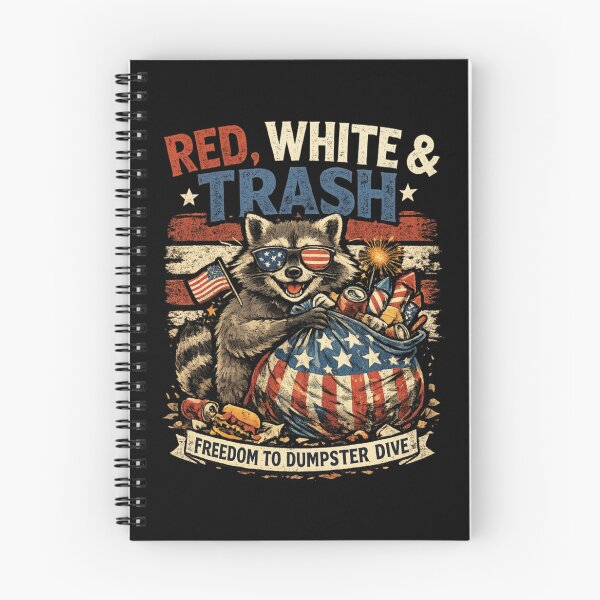 Item preview, Red White and Trash Funny Patriotic Raccoon July 4th designed and sold by Ali-printshop.