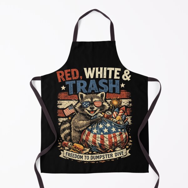 Item preview, Red White and Trash Funny Patriotic Raccoon July 4th designed and sold by Ali-printshop.