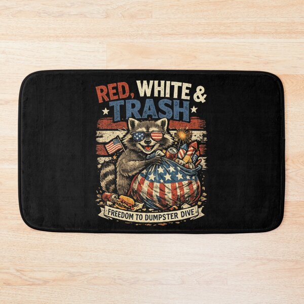 Item preview, Red White and Trash Funny Patriotic Raccoon July 4th designed and sold by Ali-printshop.