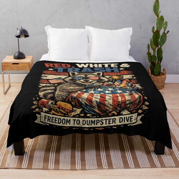 Item preview, Red White and Trash Funny Patriotic Raccoon July 4th designed and sold by Ali-printshop.