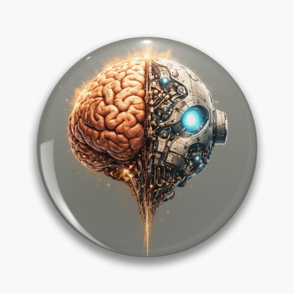 Item preview, Brain Bot Cyberpunk AI Robot Human Brain Sci-Fi Futuristic DesignBrain Bot Cyberpunk AI Robot Human Brain Sci-Fi Futuristic Design designed and sold by OrbitOfMind.