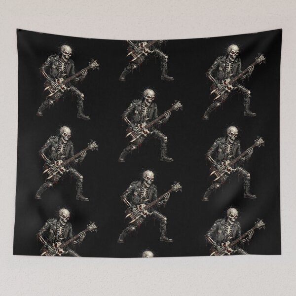 Item preview, Punk Skeleton Guitarist Studded Jacket — Concert Dark Art designed and sold by David Mateo ArtWorks.