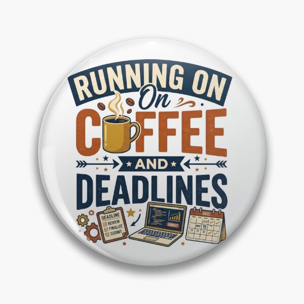 Item preview, Running On Coffee And Deadlines Funny Office Humor Design designed and sold by Pixel Analytics.