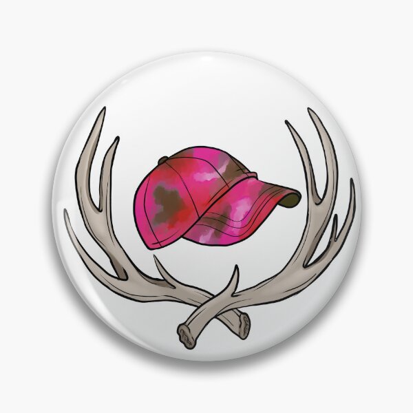 Item preview, Pink camo crossed antlers designed and sold by Wolfwithteeth.