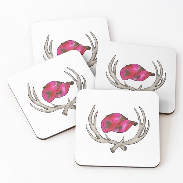 Item preview, Pink camo crossed antlers designed and sold by Wolfwithteeth.
