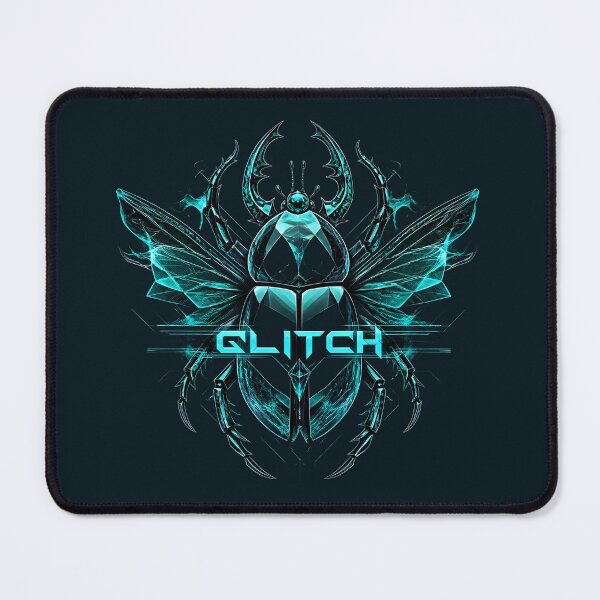 Item preview, Glitch Cyber Scarab Beetle Cyan Neon Crystal Techwear Streetwear designed and sold by Novastitchshop.