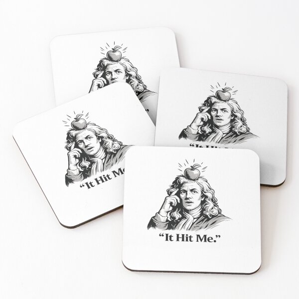Item preview, Isaac Newton It Hit Me Gravity Apple Meme designed and sold by ThoughtPalette.