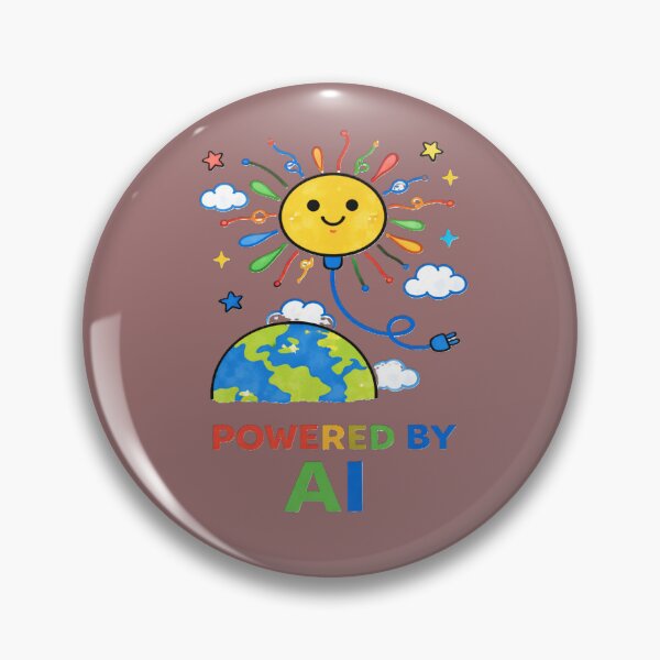 Item preview, Powered by AI Cute Solar Earth Technology STEM Science Funny Eco Design designed and sold by OrbitOfMind.