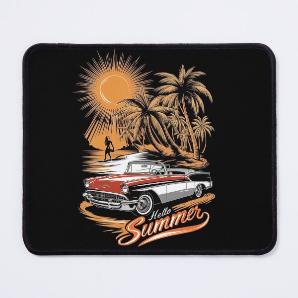 Item preview, Hello Summer Retro Convertible Car Shirt, Vintage Beach Surfer Graphic Tee, California Surf Aesthetic T-Shirt, 1950s Classic Car Streetwear designed and sold by TrendingView.