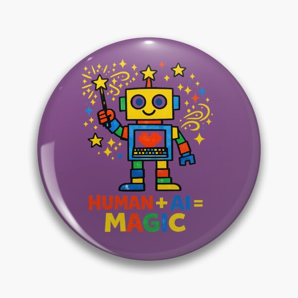 Item preview, Human + AI = Magic Cute Robot STEM Teacher Artificial Intelligence Kids Design designed and sold by OrbitOfMind.