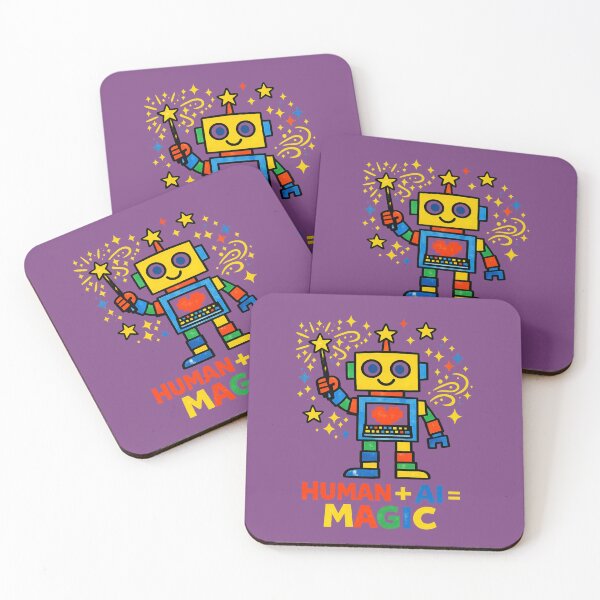 Item preview, Human + AI = Magic Cute Robot STEM Teacher Artificial Intelligence Kids Design designed and sold by OrbitOfMind.