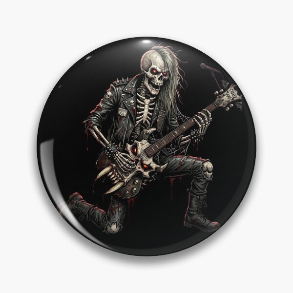 Item preview, Skeleton Guitarist Live Show Microphone — Dark Rock Art designed and sold by David Mateo ArtWorks.