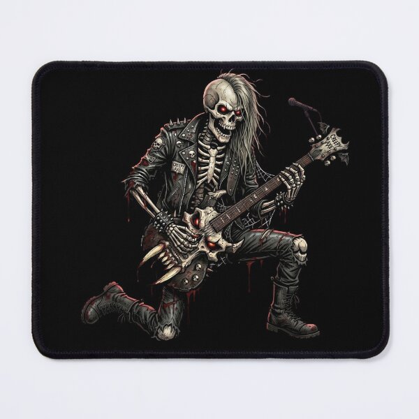 Item preview, Skeleton Guitarist Live Show Microphone — Dark Rock Art designed and sold by David Mateo ArtWorks.