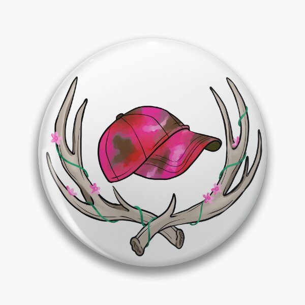 Item preview, Blossom Pink Camo Crossed Antlers designed and sold by Wolfwithteeth.