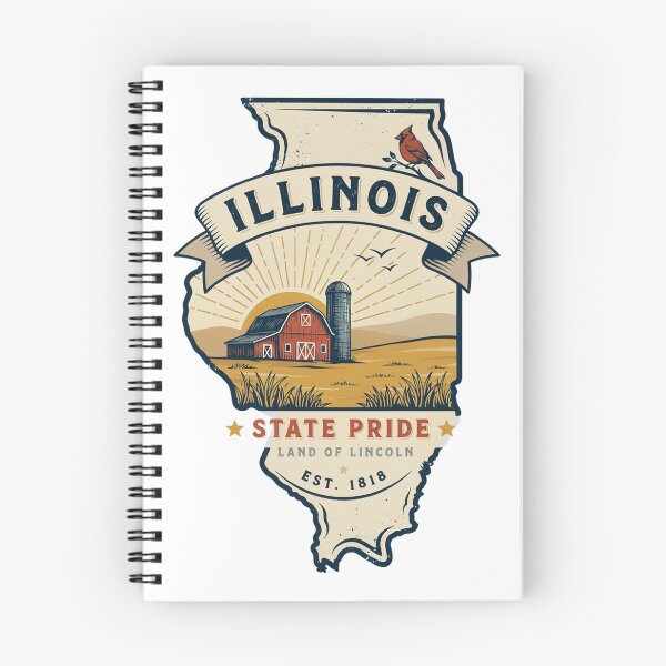 Item preview, Illinois State Pride Vintage Barn Design – Land of Lincoln Retro Farmhouse Travel Graphic designed and sold by ArcticFoxStudio.