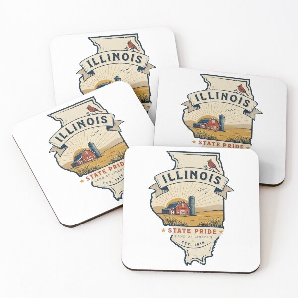 Item preview, Illinois State Pride Vintage Barn Design – Land of Lincoln Retro Farmhouse Travel Graphic designed and sold by ArcticFoxStudio.