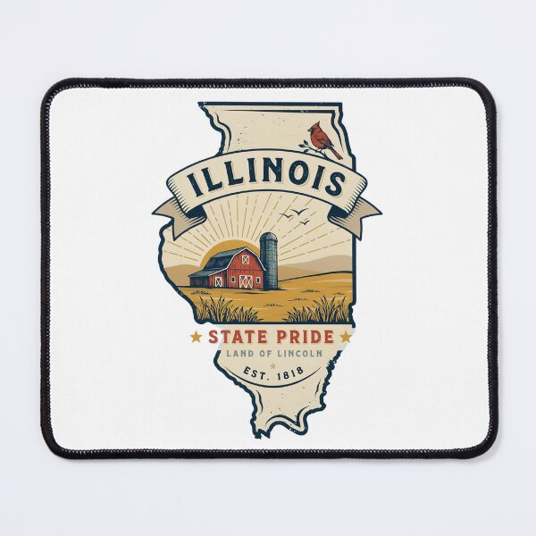Item preview, Illinois State Pride Vintage Barn Design – Land of Lincoln Retro Farmhouse Travel Graphic designed and sold by ArcticFoxStudio.