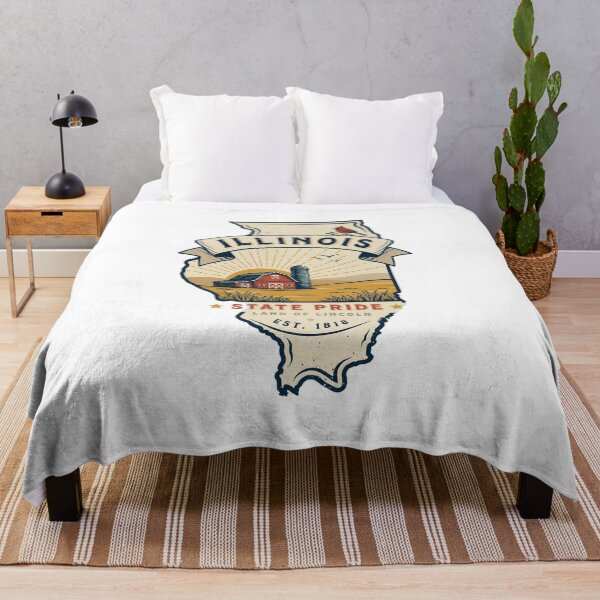 Item preview, Illinois State Pride Vintage Barn Design – Land of Lincoln Retro Farmhouse Travel Graphic designed and sold by ArcticFoxStudio.