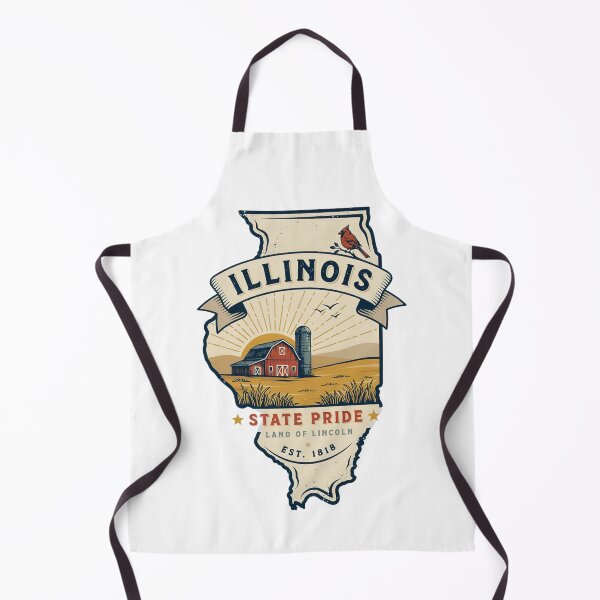Item preview, Illinois State Pride Vintage Barn Design – Land of Lincoln Retro Farmhouse Travel Graphic designed and sold by ArcticFoxStudio.