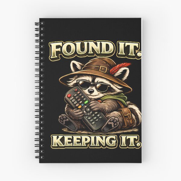 Item preview, Found It Keeping It Funny Raccoon Remote Control Gamer Vintage Graphic T-Shirt designed and sold by clockedoutwearshop.