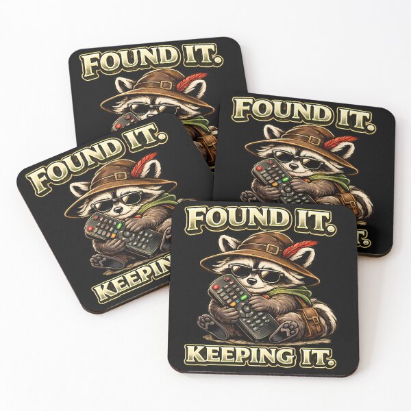 Item preview, Found It Keeping It Funny Raccoon Remote Control Gamer Vintage Graphic T-Shirt designed and sold by clockedoutwearshop.