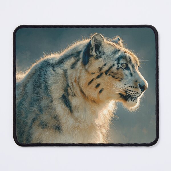 Item preview, Radiant Snow Leopard in Sun - Impressionist Wildlife Art designed and sold by martinzdr36.