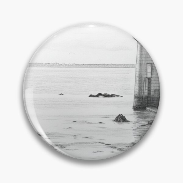 Item preview, Villes-Martin Lighthouse in Saint-Nazaire – Pencil Drawing Style designed and sold by KiwiPurple.