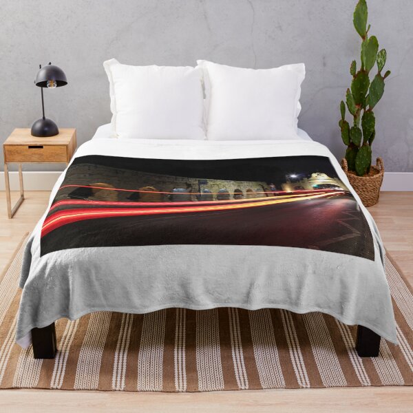 Item preview, Night Light Trails Along Historic Stone Arches and Archway Bridge With Fast Moving Traffic designed and sold by Nmallia.