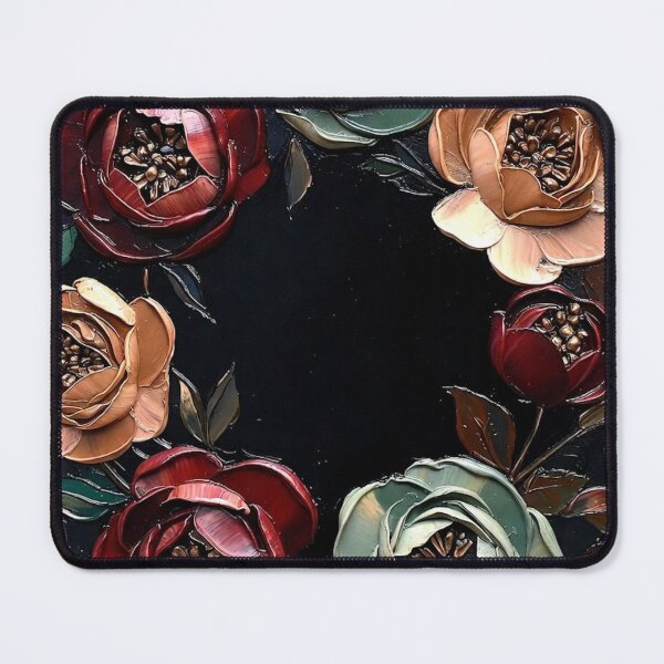 Item preview, Rose Floral Wreath Black Center designed and sold by IntelliMindDesigns.